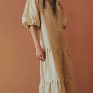 Mango midi dress 100% linen